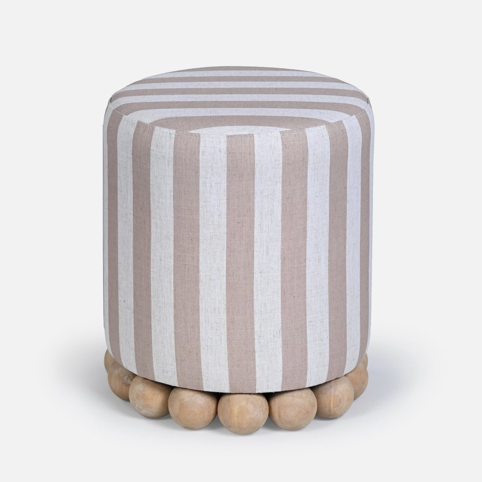Dex Striped Linen Ottoman